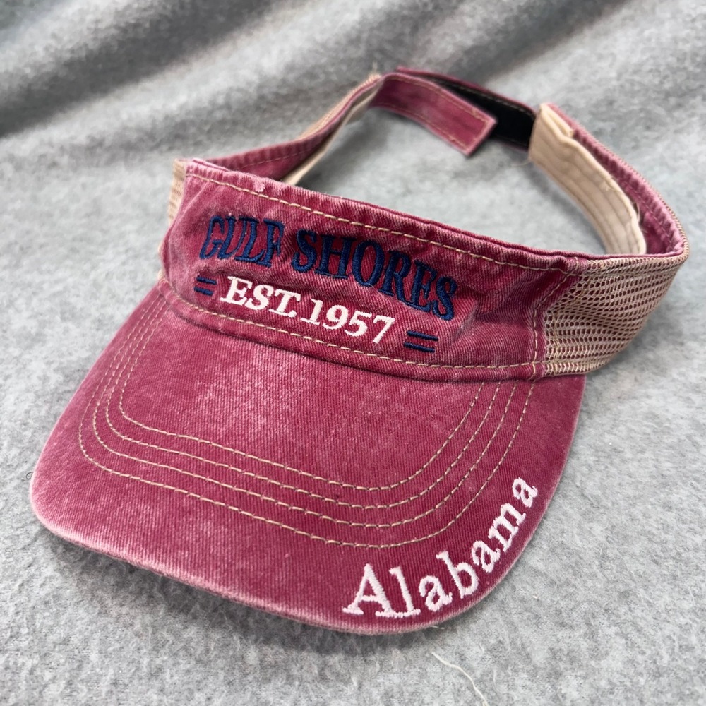 Gulf Shores Alabama Unisex Burgundy Unbranded Visor Sun Hat Est 1957 OSFM